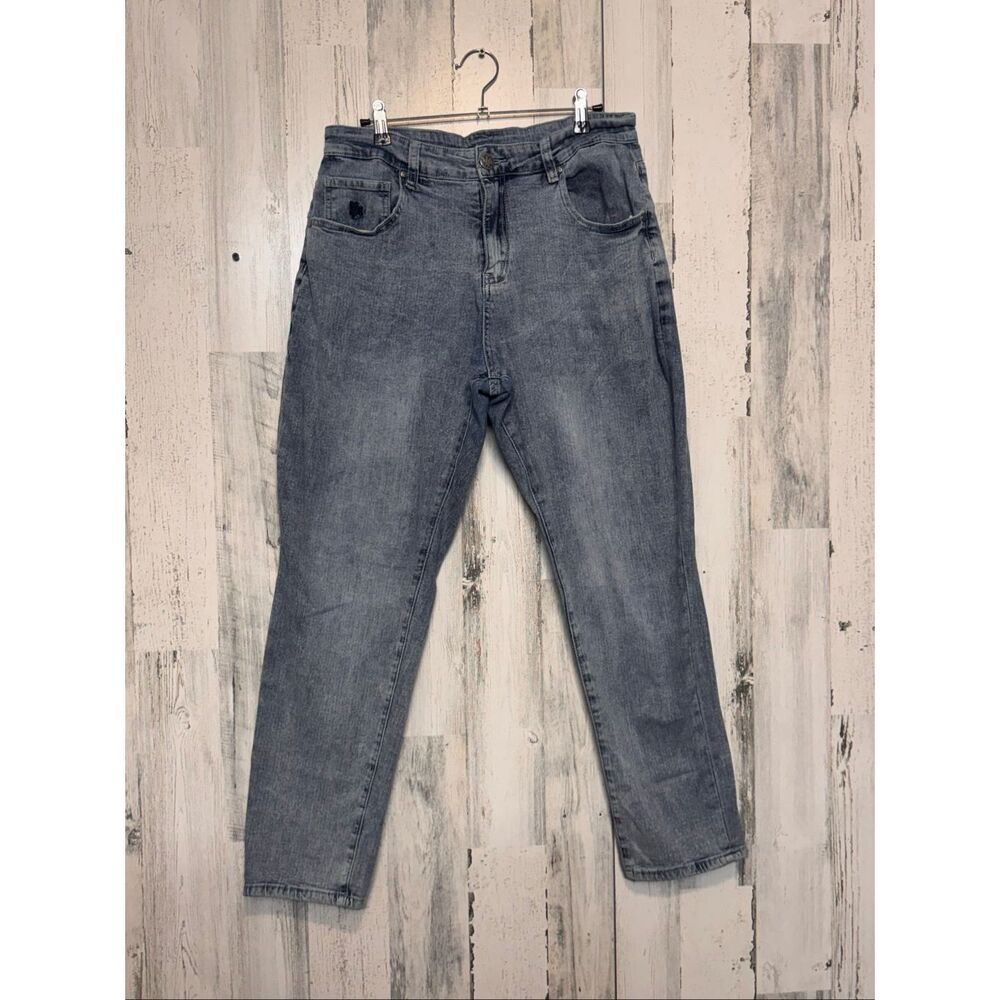 YoungLA Slim Fit Light Wash Stretch Jeans Mens W32 L30 Athletic Tapered Denim